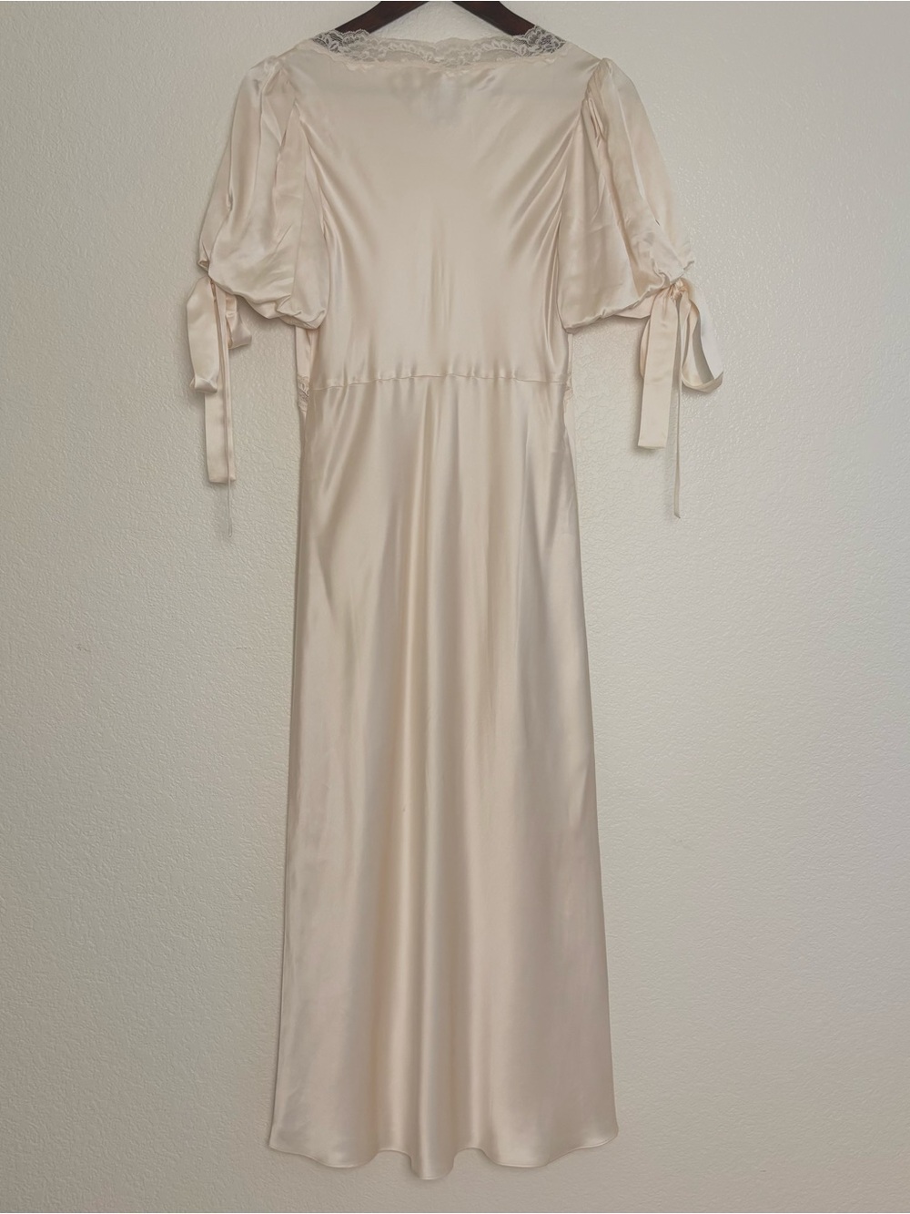 Reformation X Kacey Musgraves Stella Silk Sweetheart Neck Lace Bow Tie Dress 0 - Picture 9 of 13